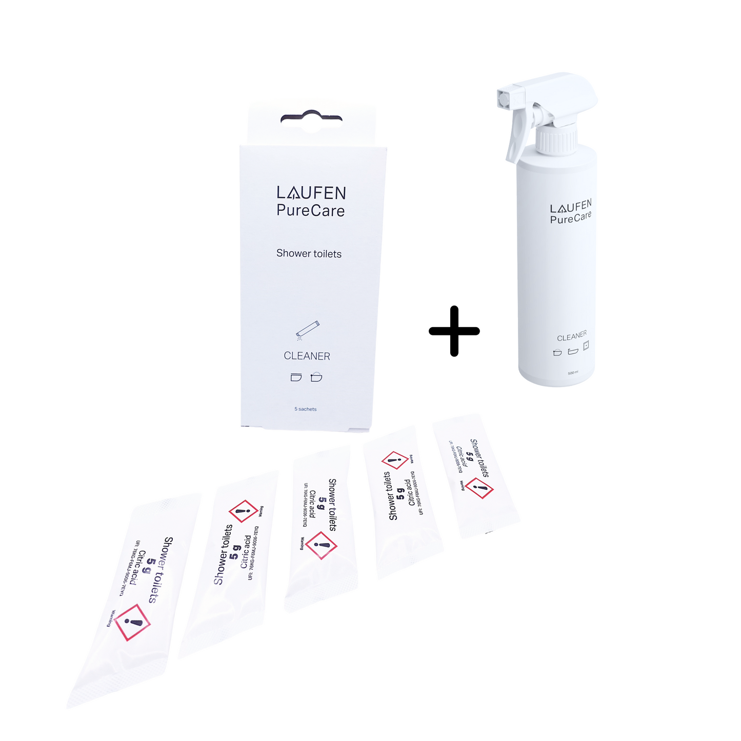 PureCare special ShowerToilet Cleaner (2x5 sachets) and Bottle
